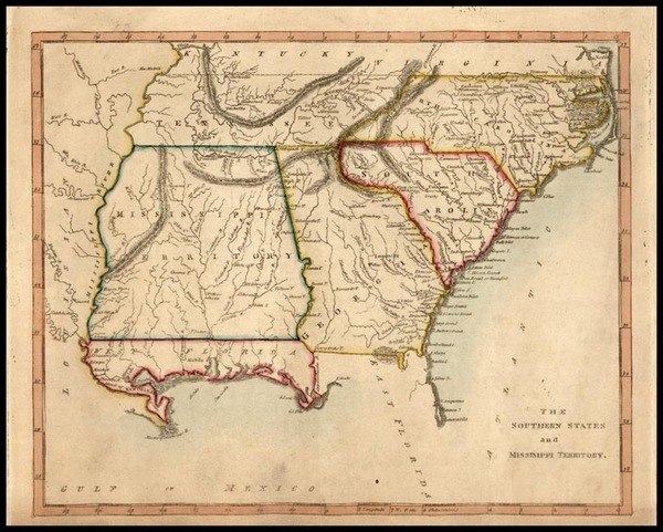 29-South and Southeast Map By Carey  &  Warner