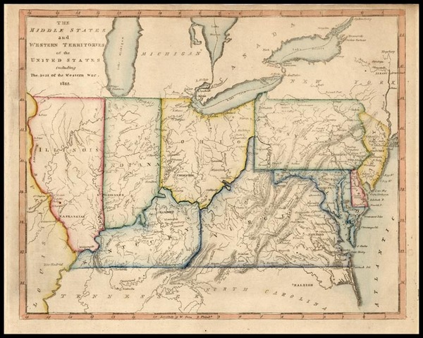 77-Mid-Atlantic, Southeast and Midwest Map By Carey  &  Warner