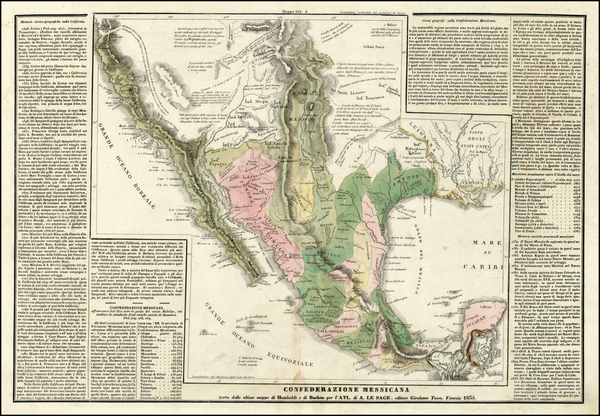 91-Texas, Southwest, Mexico and California Map By Girolamo Tasso