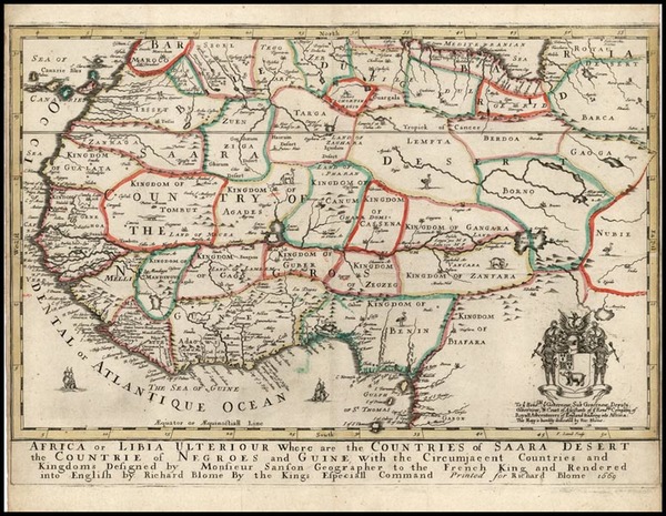 26-Africa, North Africa and West Africa Map By Richard Blome