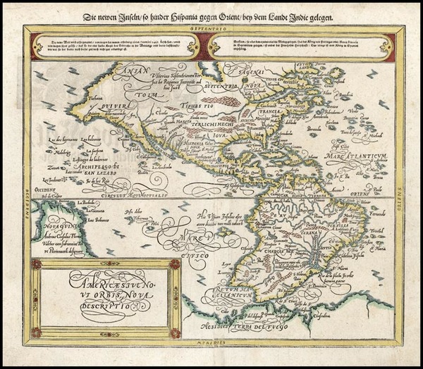 12-World, Western Hemisphere, South America and America Map By Sebastian Munster