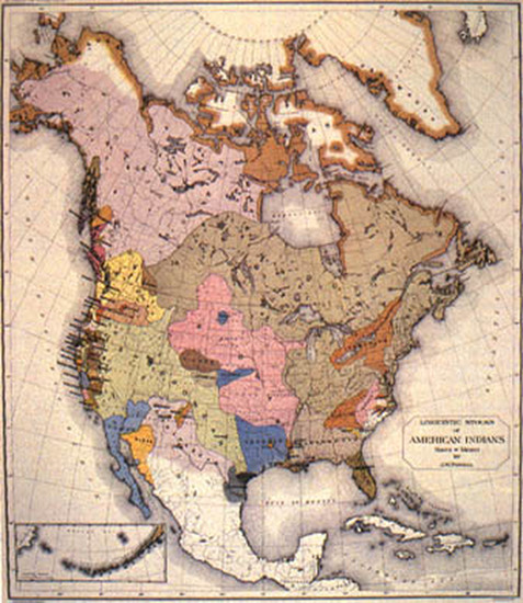 73-North America Map By J.W. Powell