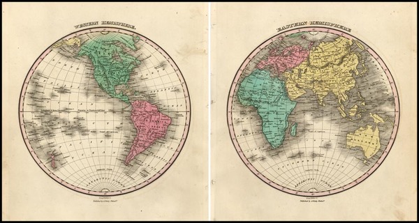 2-World, World, Eastern Hemisphere and Western Hemisphere Map By Anthony Finley
