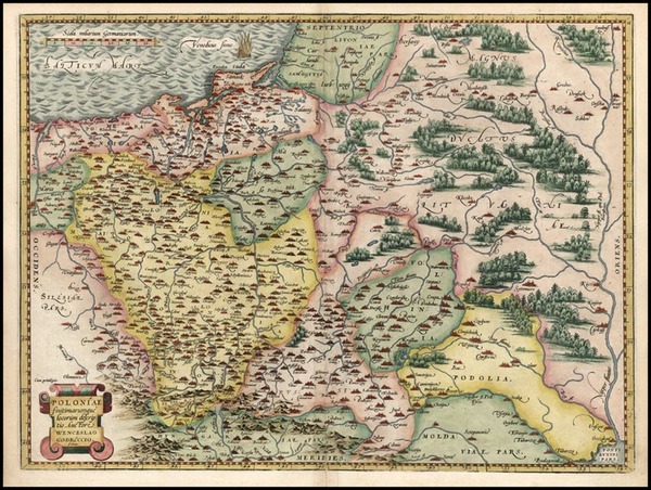 48-Europe, Poland and Baltic Countries Map By Abraham Ortelius