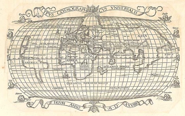 41-World and World Map By Joachim Vadianus