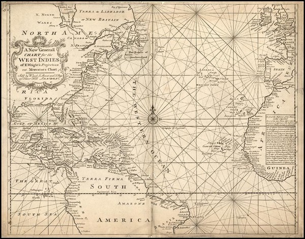 3-World, Atlantic Ocean, Southeast, North America and Caribbean Map By William Mount  &  Thom