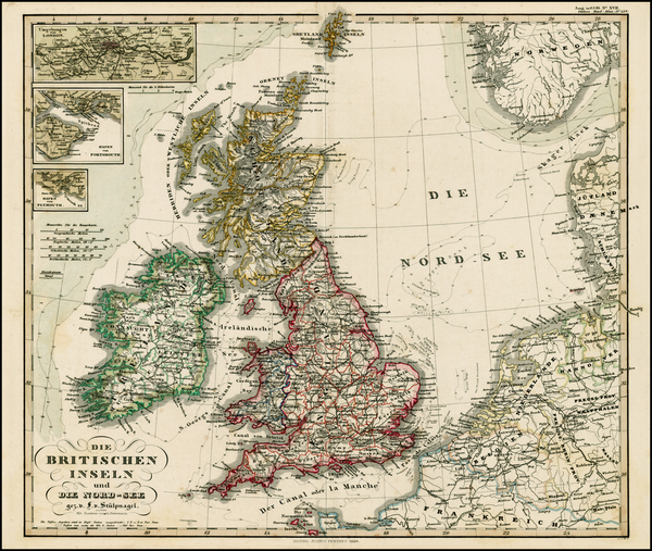 2-British Isles Map By Adolf Stieler