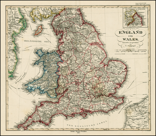 17-Europe and British Isles Map By Adolf Stieler