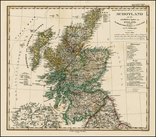 21-Scotland Map By Adolf Stieler