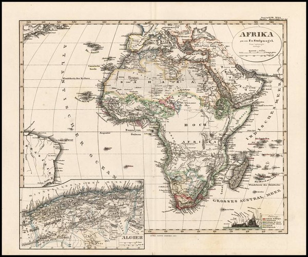 53-Africa and Africa Map By Adolf Stieler