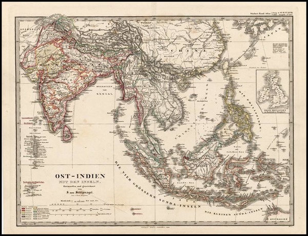 82-Asia, China, India, Southeast Asia and Philippines Map By Adolf Stieler