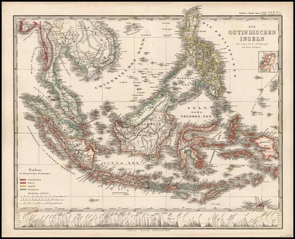 70-Asia, Southeast Asia and Philippines Map By Adolf Stieler