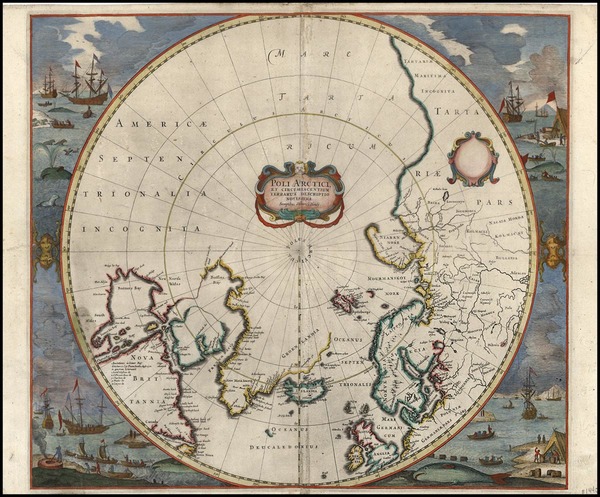 46-Northern Hemisphere and Polar Maps Map By Henricus Hondius