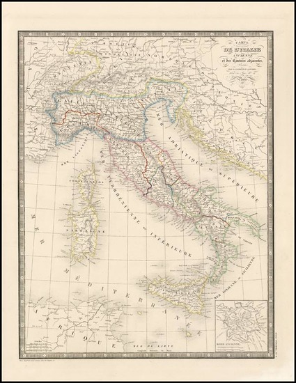 86-Europe, Italy and Balearic Islands Map By J. Andriveau-Goujon