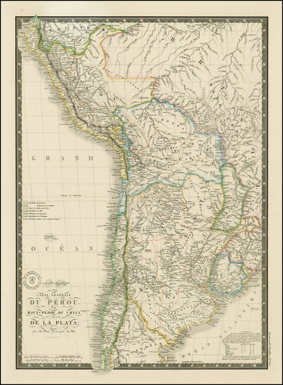 55-South America Map By Adrien-Hubert Brué