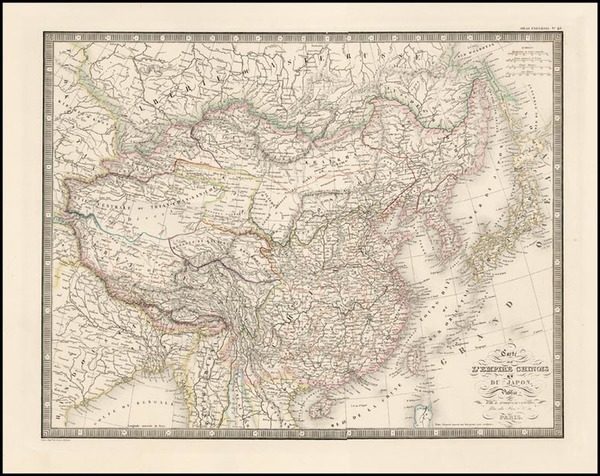 32-Asia, China, Japan, Korea and Central Asia & Caucasus Map By J. Andriveau-Goujon