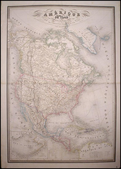 59-North America Map By Adolphe Hippolyte Dufour