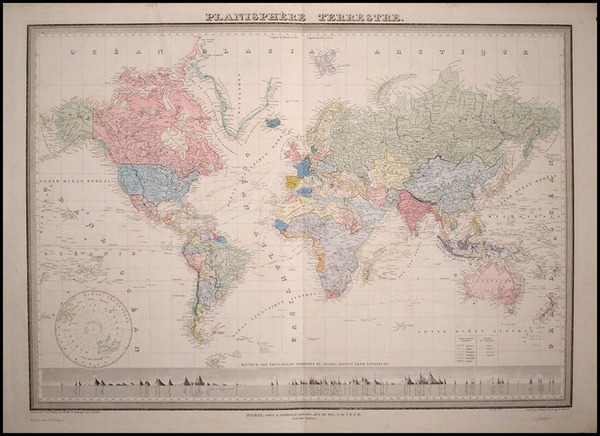 98-World, World and Curiosities Map By Adrien-Hubert Brué