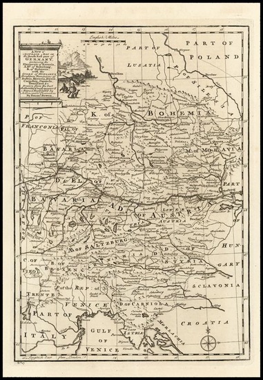 78-Europe, Austria, Czech Republic & Slovakia, Italy and Germany Map By Emanuel Bowen