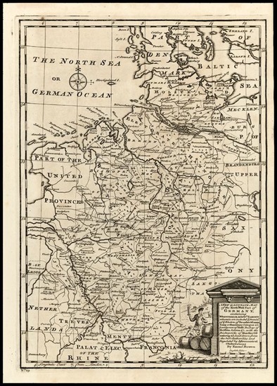 25-Europe, Netherlands and Germany Map By Emanuel Bowen