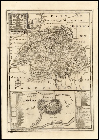 41-Europe and Switzerland Map By Emanuel Bowen