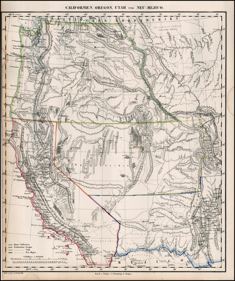 8-Southwest, Rocky Mountains and California Map By Carl Flemming