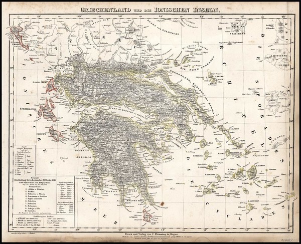 44-Europe, Balearic Islands and Greece Map By Carl Flemming