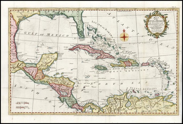 65-Southeast, Caribbean and Central America Map By Thomas Kitchin