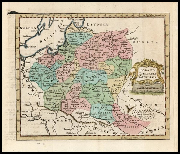 14-Europe, Poland, Baltic Countries and Germany Map By Thomas Jefferys