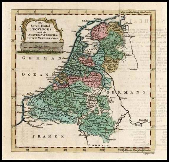 90-Europe and Netherlands Map By Thomas Jefferys