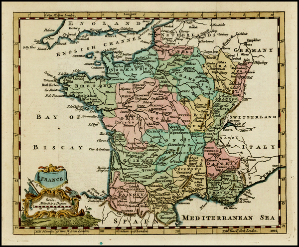 73-Europe and France Map By Thomas Jefferys