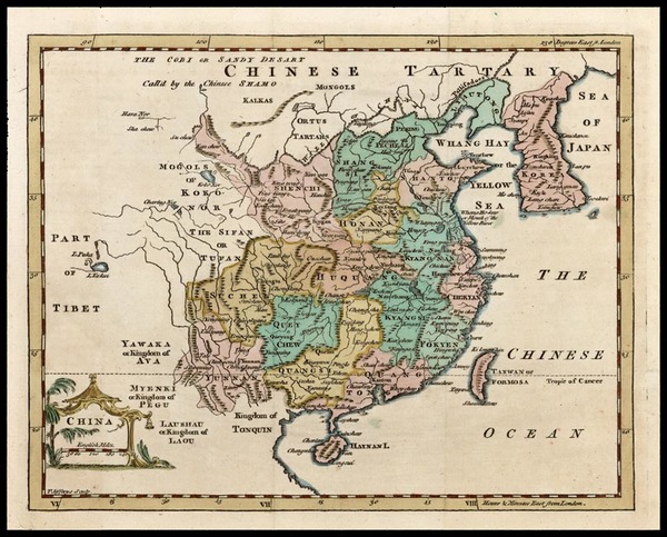 14-Asia, China, Korea and Central Asia & Caucasus Map By Thomas Jefferys