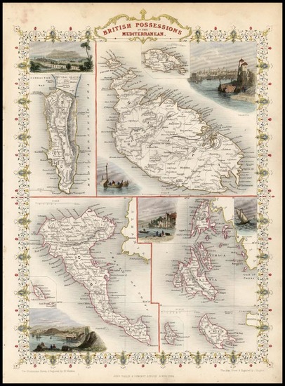 73-Europe, Mediterranean, Africa and Balearic Islands Map By John Tallis