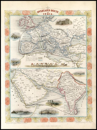 82-Europe, Europe, Asia, India, Central Asia & Caucasus and Middle East Map By John Tallis