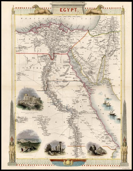 63-Asia, Middle East, Africa and North Africa Map By John Tallis
