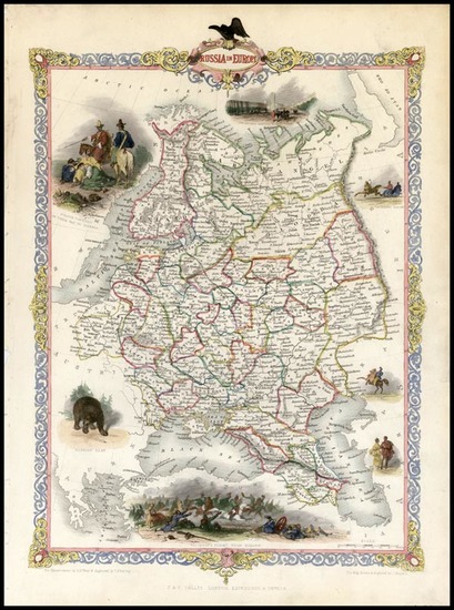 13-Europe and Russia Map By John Tallis