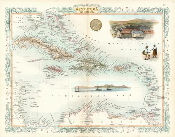 65-Caribbean Map By John Tallis