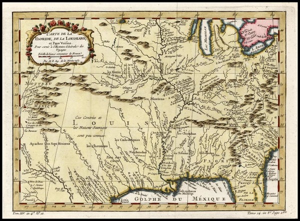 21-South, Southeast, Midwest and Southwest Map By Jacques Nicolas Bellin