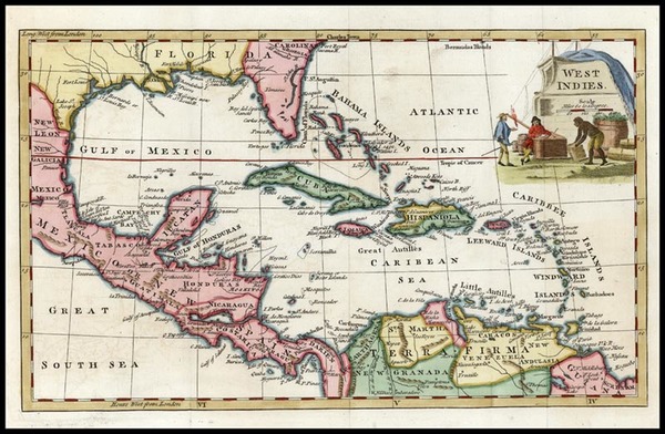 38-South, Southeast, Caribbean and Central America Map By Thomas Jefferys