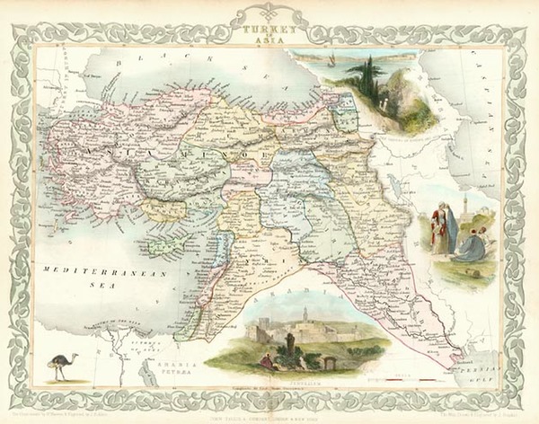 35-Europe, Turkey, Mediterranean, Asia, Middle East and Turkey & Asia Minor Map By John Tallis