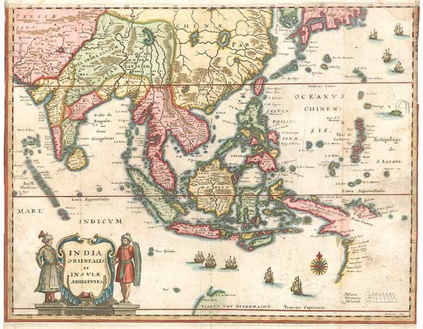 13-Asia, China, India, Southeast Asia, Australia & Oceania and Oceania Map By Matthaus Merian