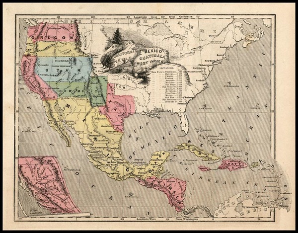 20-Texas, Rocky Mountains and California Map By Jesse Olney