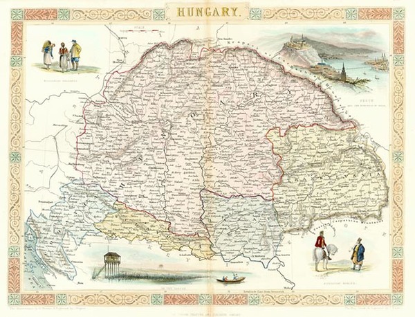 8-Europe, Hungary, Romania and Balkans Map By John Tallis