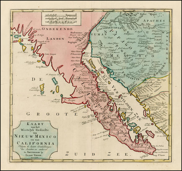 20-Mexico, Baja California and California Map By Isaak Tirion