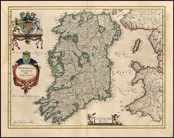 85-Ireland Map By Willem Janszoon Blaeu