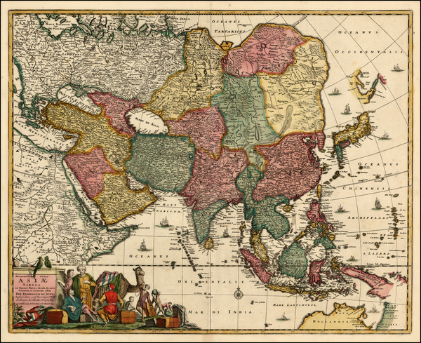 21-Asia, Asia, Australia & Oceania and Australia Map By Frederick De Wit / Covens & Mortie