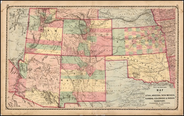 29-Plains, Southwest and Rocky Mountains Map By H.H. Lloyd / Warner & Higgins