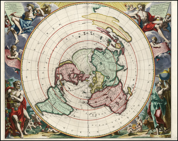 15-World, World and Polar Maps Map By Pieter van der Aa