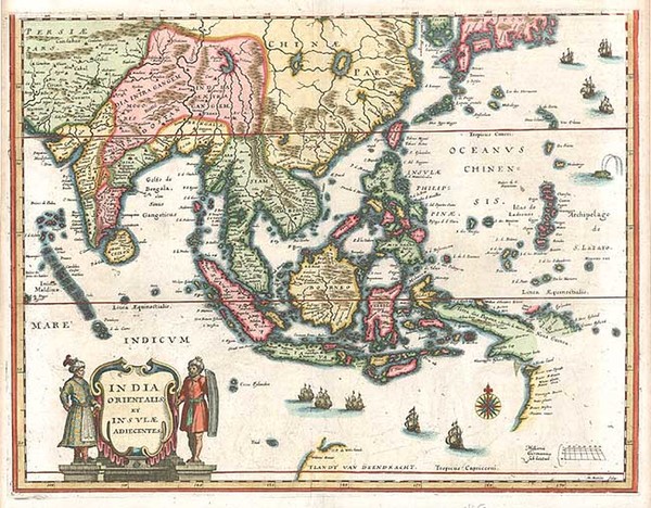 15-Asia, China, India, Southeast Asia, Australia & Oceania and Oceania Map By Matthaus Merian