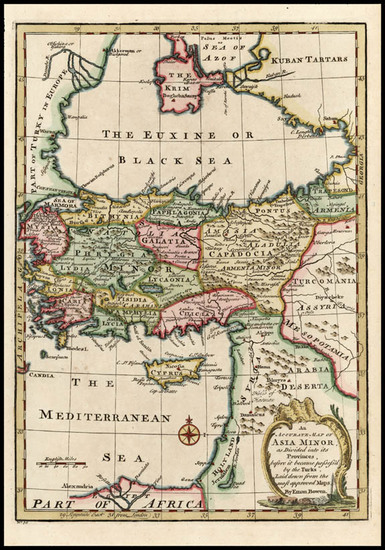 89-Europe, Turkey, Asia and Turkey & Asia Minor Map By Emanuel Bowen